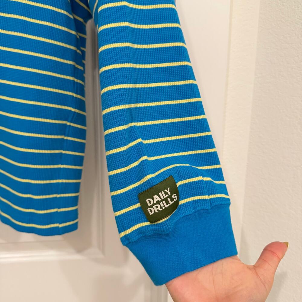 NWT Daily Drills Oversized Thermal in Tide + Lemonade Stripe Size M/L - Picture 6 of 7